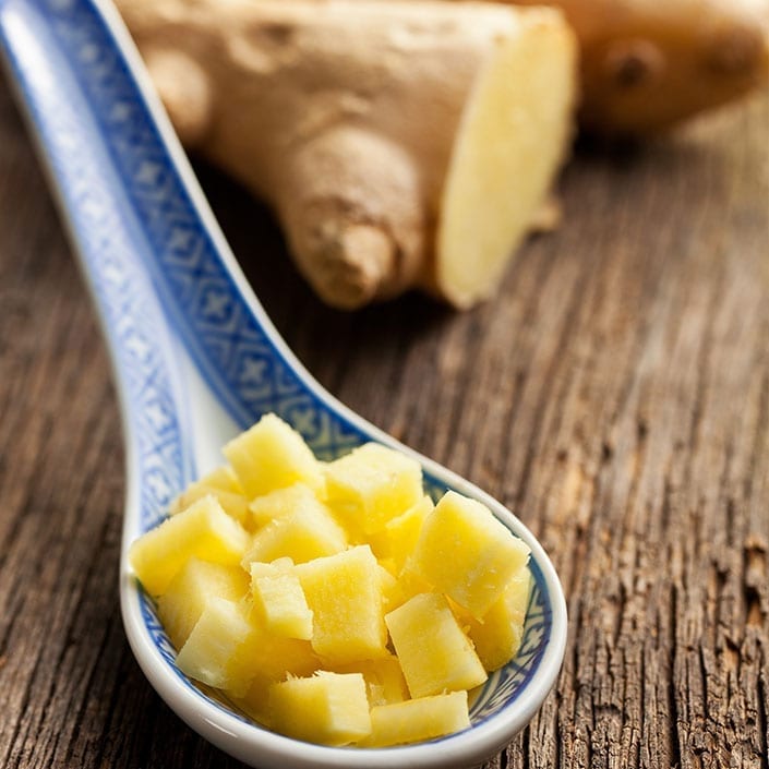 Ginger in a spoon
