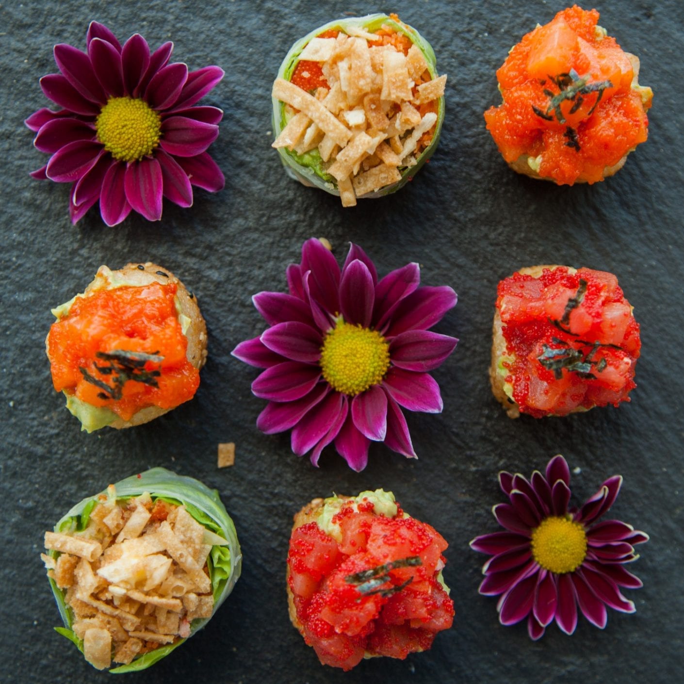 Sushis blossom avec fleurs
