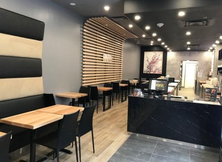 Dining room of the Sushi Shop restaurant at York University